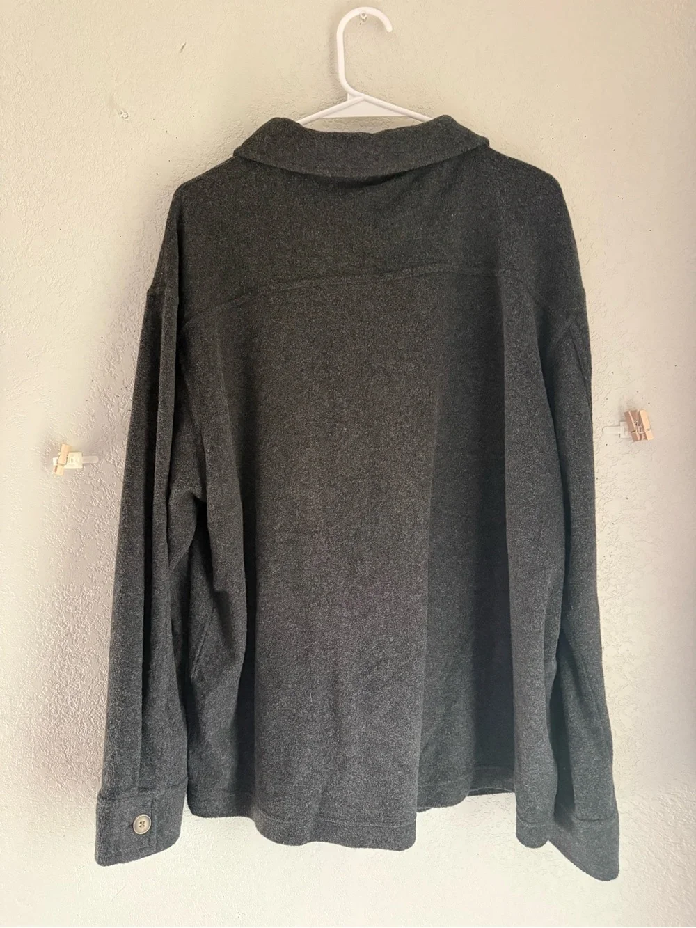32 Degrees Heat Men's Dark Gray Fleece Button-Down Shirt Jacket XXL